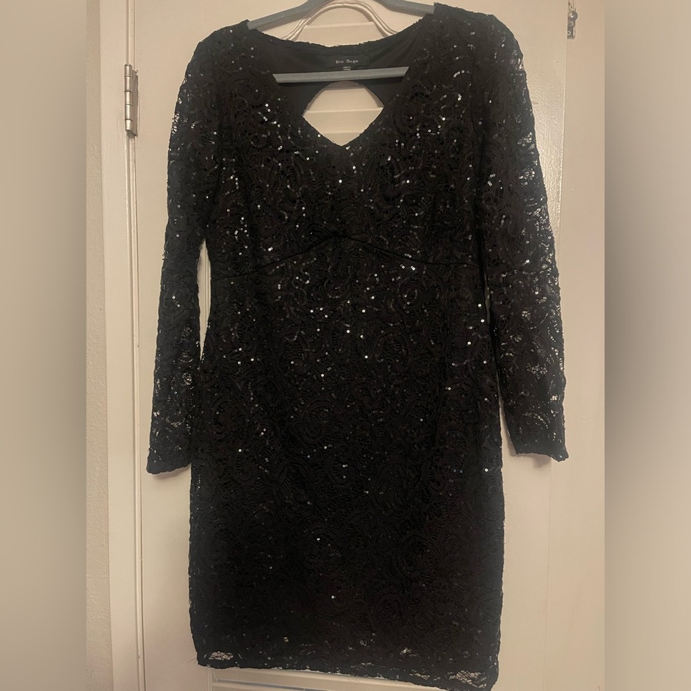 Blue Sage Black lace and sequence dress